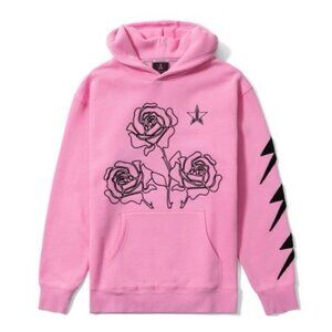 Jeffree Star Roses Hoodie Pink Black Embroidered Oversized Size 2X Plus EUC